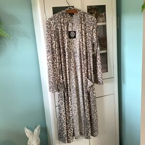 Bobeau sz S open front long cardigan animal print nwt Nordstrom